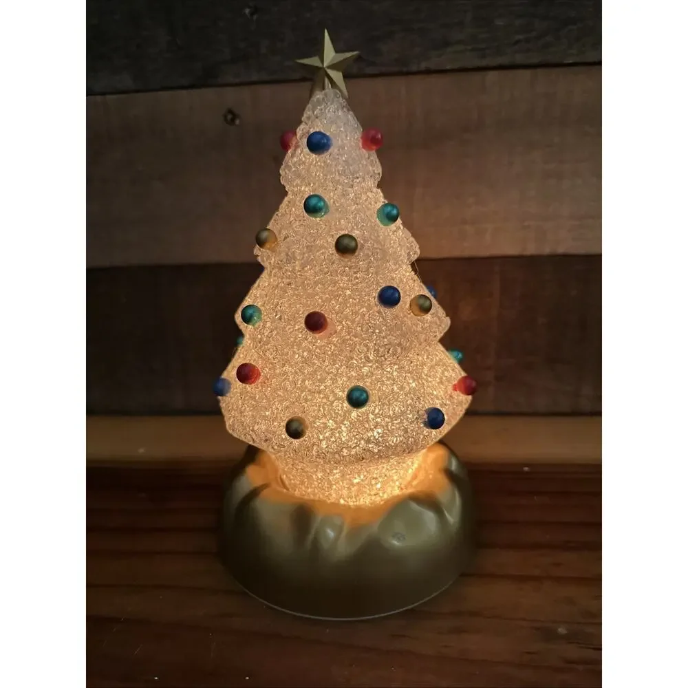 Vintage Avon Gift Collection Twinkling Christmas Tree Decoration 8.5” In Box